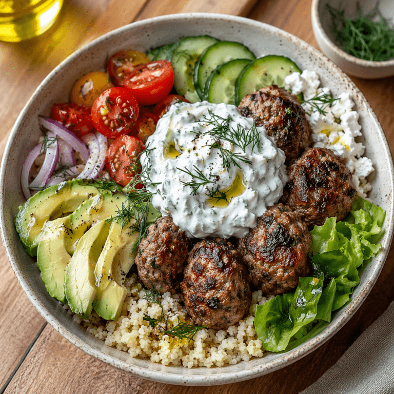 Chicken Frikkadel Bowls with Homemade Tzatziki (Fresh, Easy & Perfect for Meal Prep)